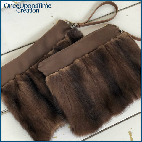 Keepsake clutches made from a fur coat by Once Upon a Time Creation