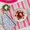 Stripey Place Mat SINGLES - Pink/ Silver