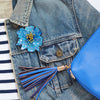Flower Pin Brooch - Blue
