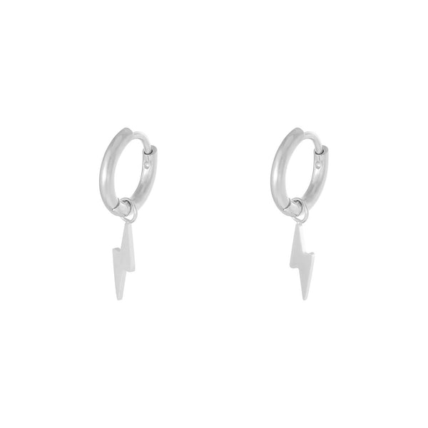 Mini Bolt Earrings - Silver