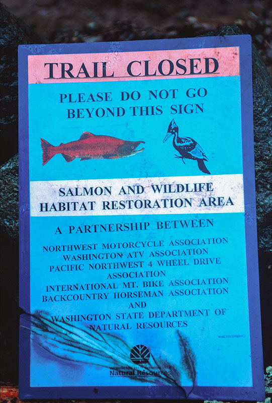 Trail Closed Sign Closeup
