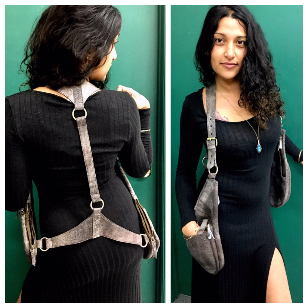 owner wearing a holster she made for men
