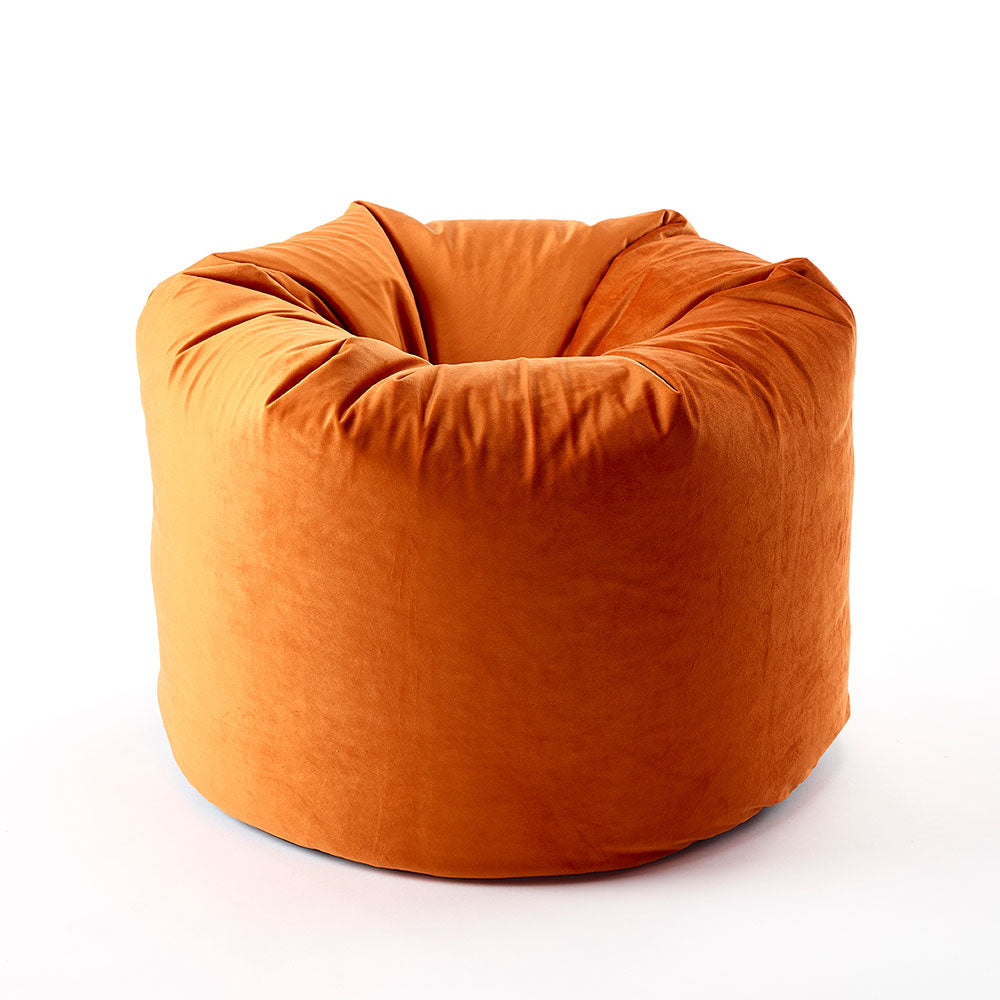 orange velvet bean bag