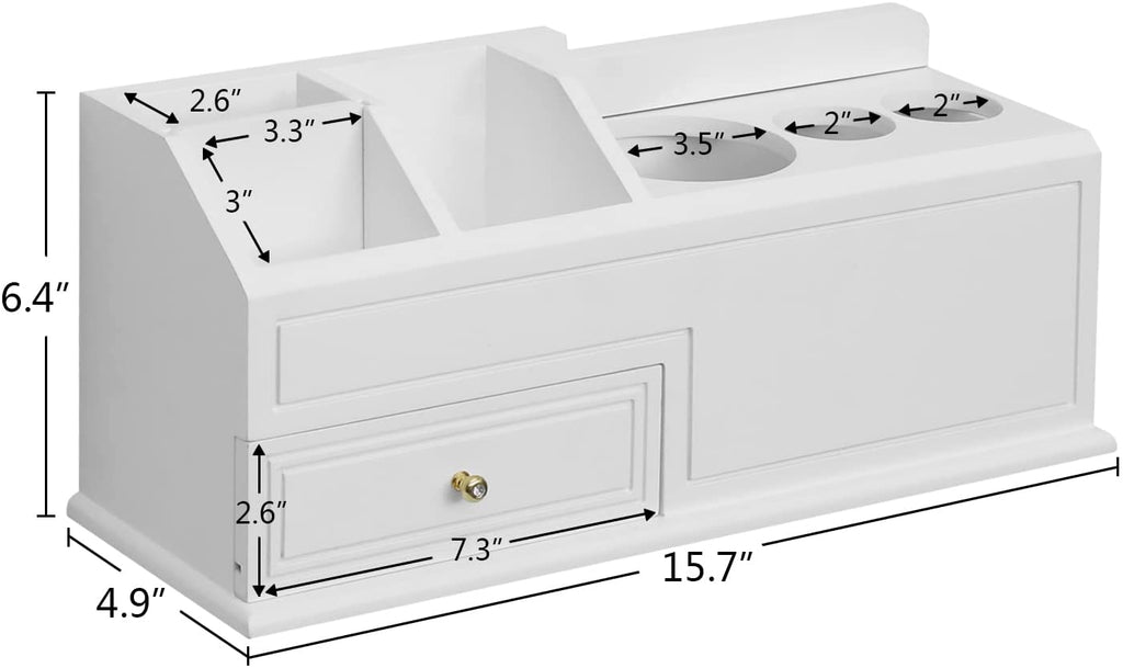 Welland Bathroom Organizer Desktop Storage Include Hair Dryer Rack Wit — Welland Store