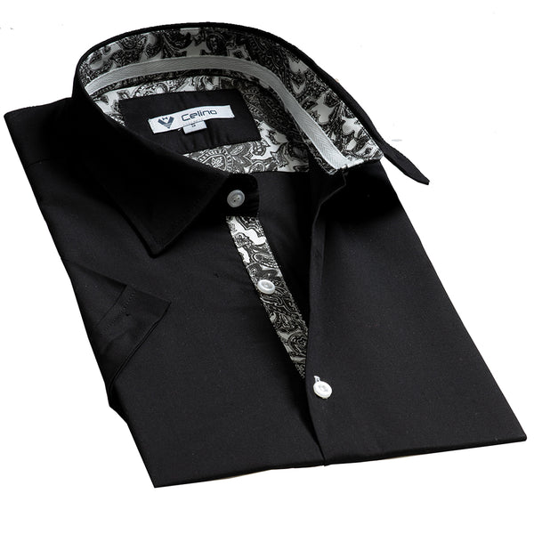 black paisley dress shirt