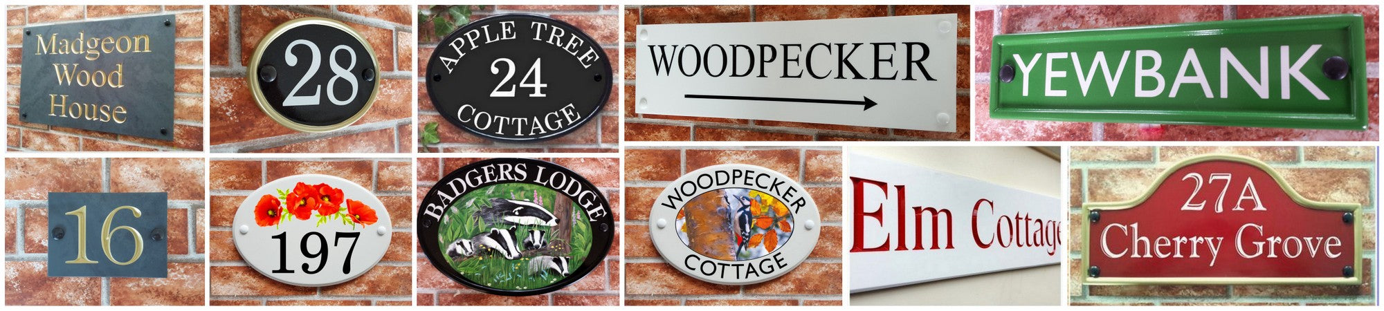 House signs collage