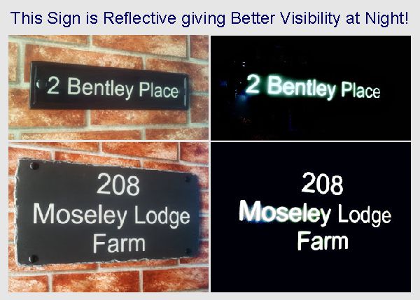 Reflective house signs examples
