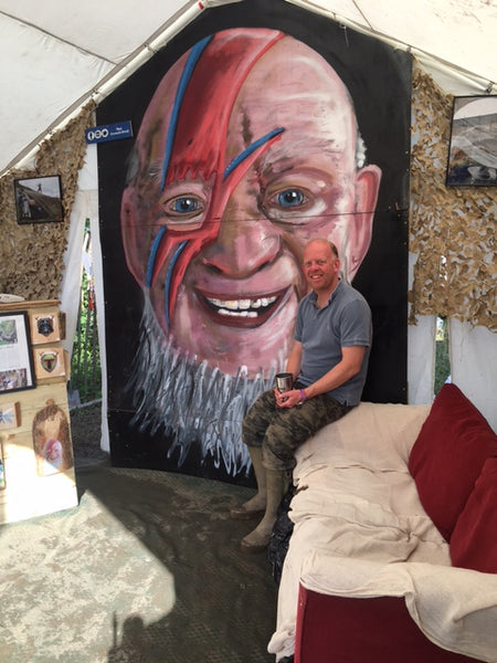 Michael Eavis Glastonbury David Bowie Portrait Painting Graffiti Stencil Shed Syd 