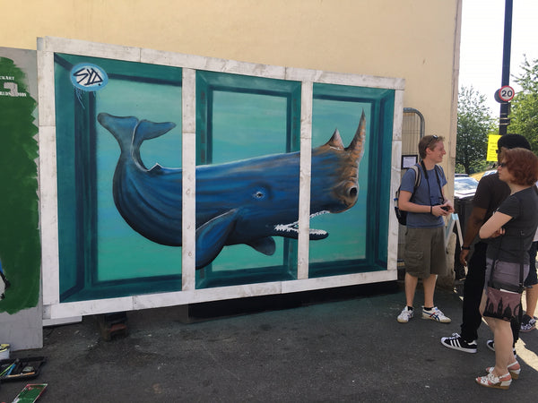 Upfest 2016 Shark Rhino by Syd Stencil Shed Street Art 