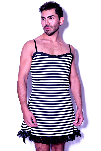 striped slip dress