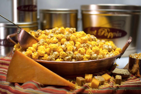 Our famous caramel and cheese gourmet popcorn mix. 