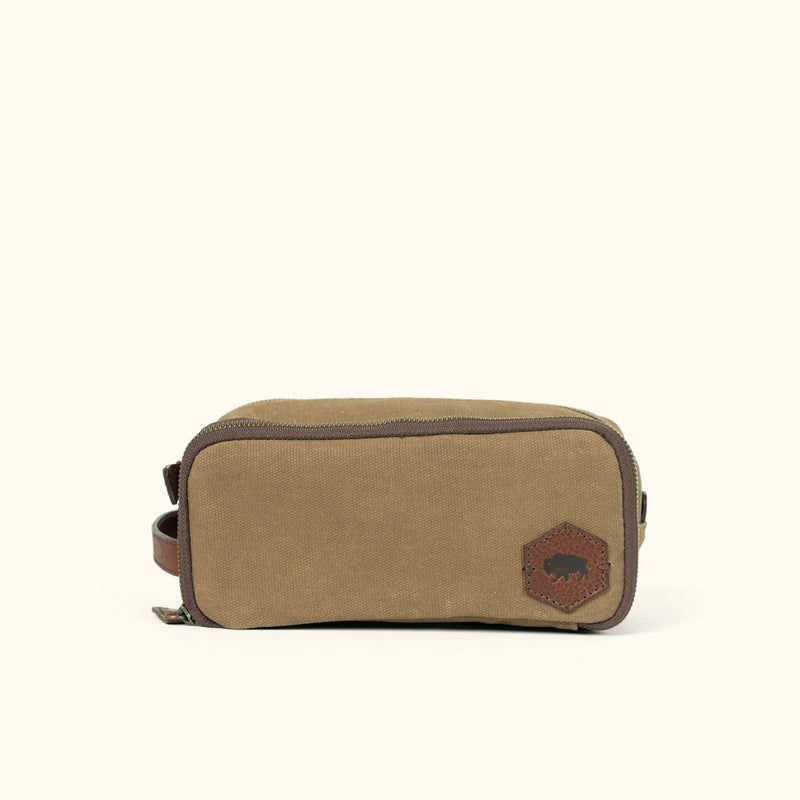 Dakota Waxed Canvas Duffle Bag/Backpack | Field Khaki w/ Chestnut Brown  Leather