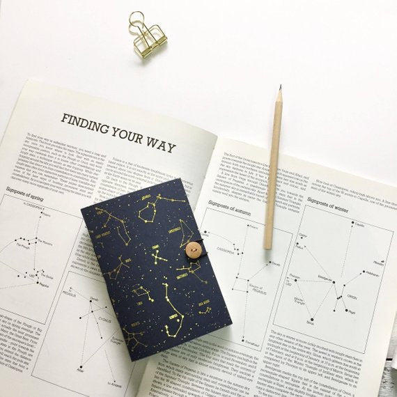 Gold Foil Constellation Notebook by Pluto Kaleidoscope