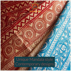Traditional Tusser Silk with Kantha Embroidery