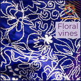 Floral Vine design on Bishnupuri Katan Silk