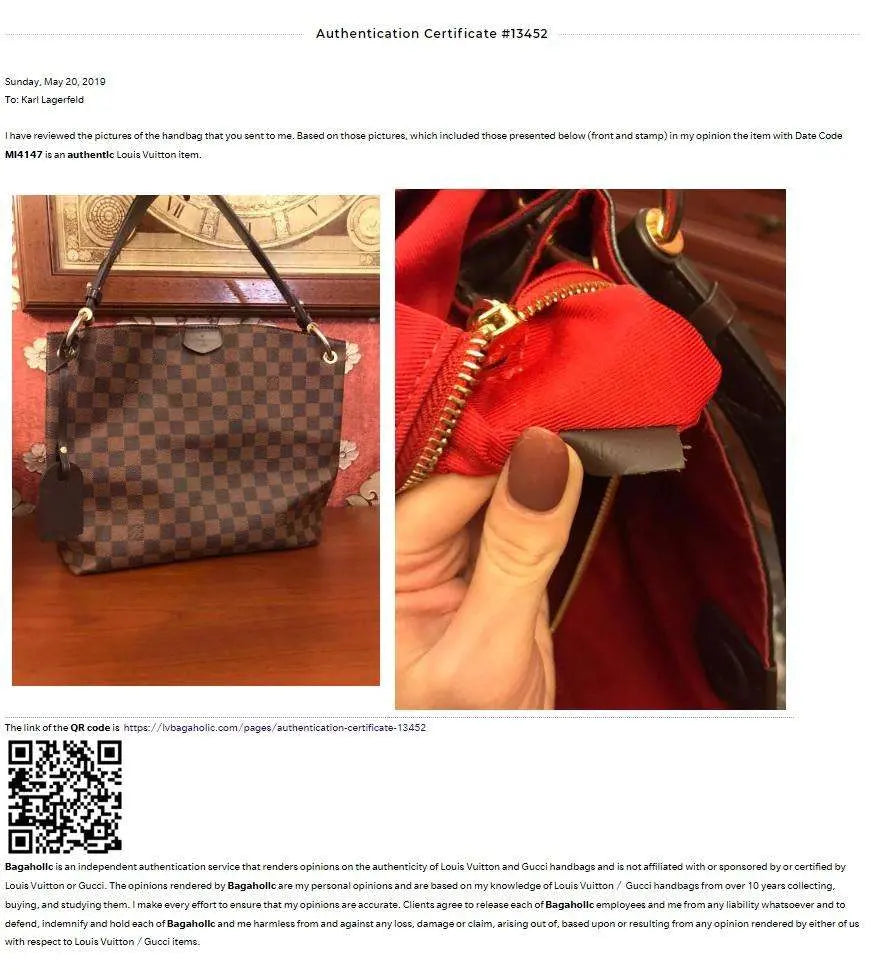 tøffel Opdater kandidat Authentication of a Louis Vuitton / Dior / Gucci item (with Certificate) |  Bagaholic