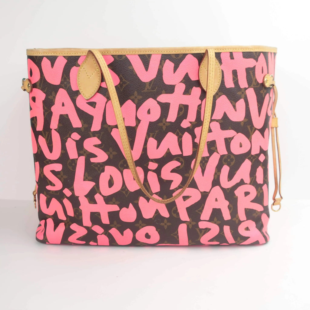 LOUIS VUITTON Monogram Graffiti Neverfull GM Fuchsia 35589