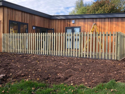 Timber Picket Fencing for a Mobile Classroom in Coventry | Trentham Fencing