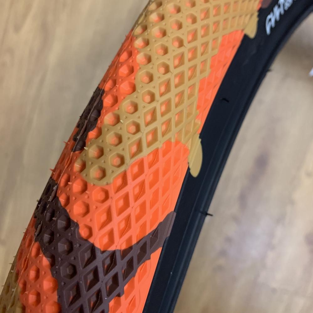 cult orange camo tires