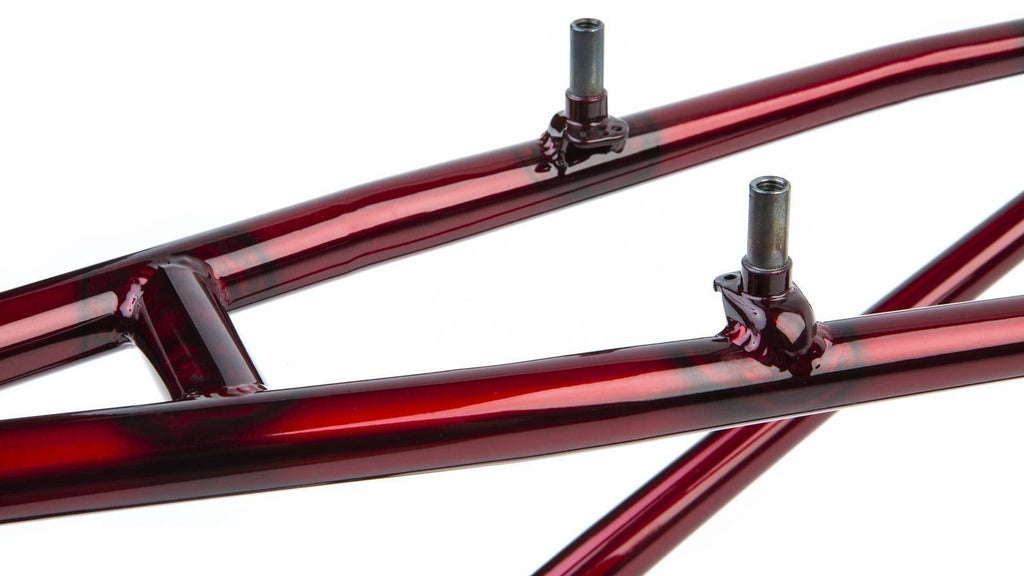 trans red bmx frame