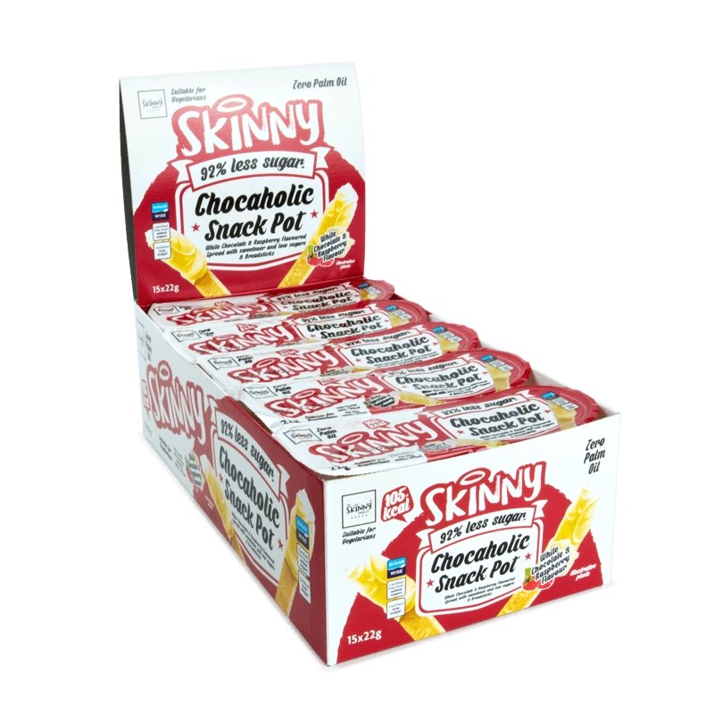 White Chocolate Raspberry Skinny Chocaholic Snack Pot Case - 15 x 22g