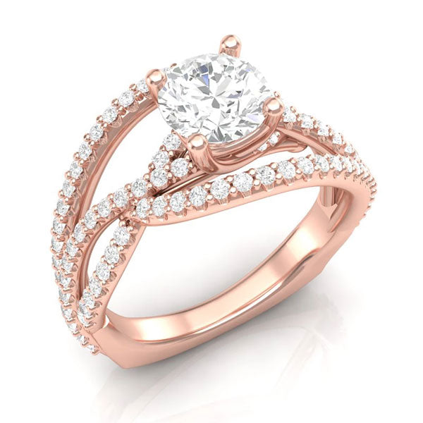 An ultra-modern, rose gold unique engagement ring from Aurosi Jewels