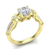 floral split shank flower engagement ring