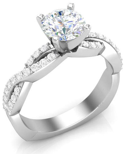 square shank twisted engagement ring