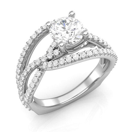 White Gold Twisted-Style Engagement Ring