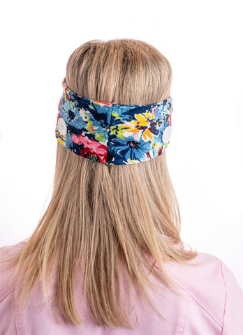 Floral Björn Hall Headband With Buttons for Mask