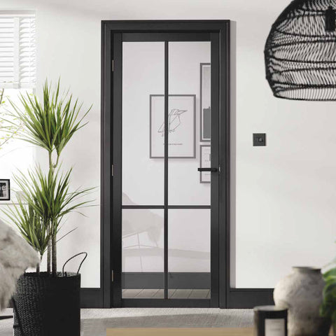 Liberty black contemporary doors