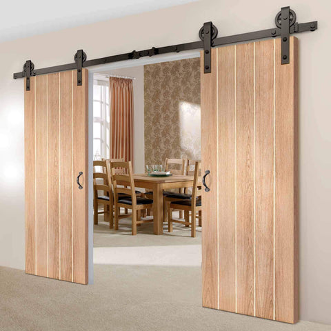 oak traditional sliding door