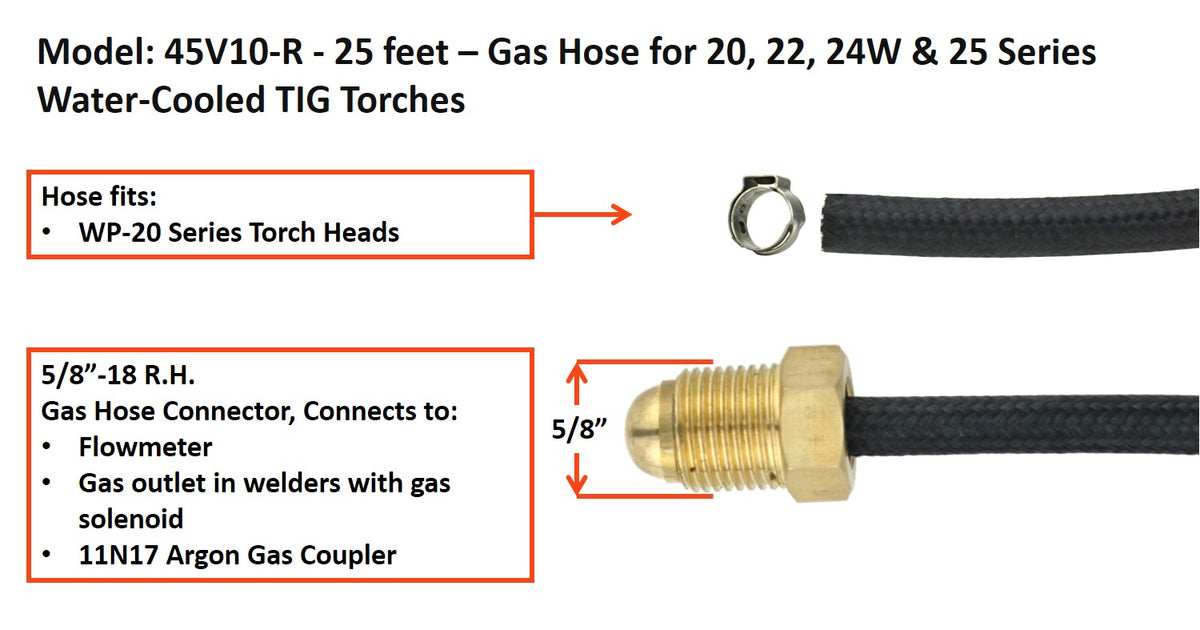 WP18/26 Tig Torch Water/Air Hose 