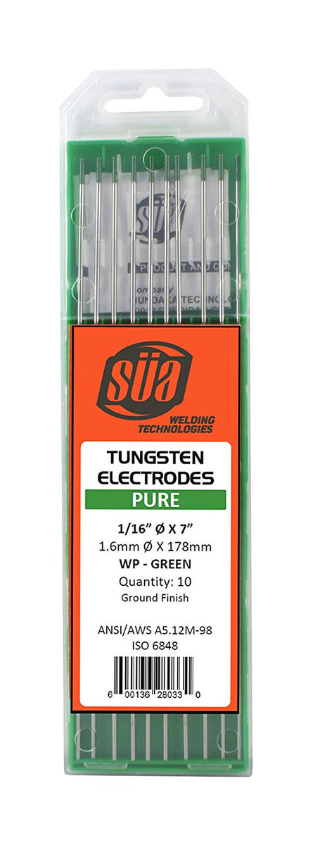 Amplify™ Pure Tungsten GREEN Electrodes 1/4" diameter 10 Pack 