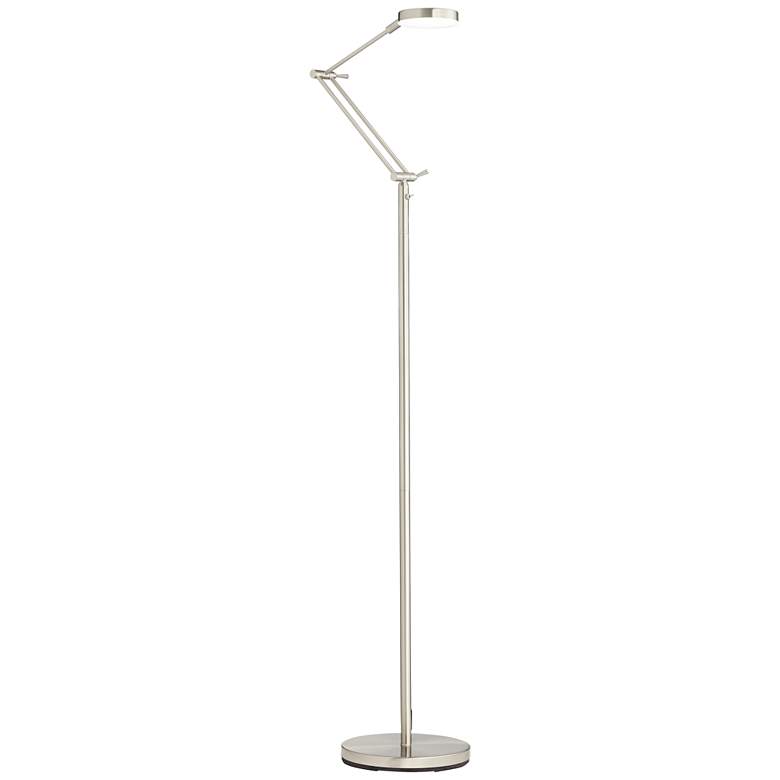 bad Accumulatie Dom Xenos Satin Nickel Adjustable LED Floor Lamp – Modern Rugs and Decor