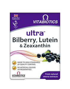 Vitabiotics Ultra Bilberry, Lutein and Zeaxanthin - 30 Tablets