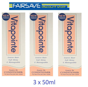 THREE PACKS of Vitapointe Leave In Conditioner 50ml