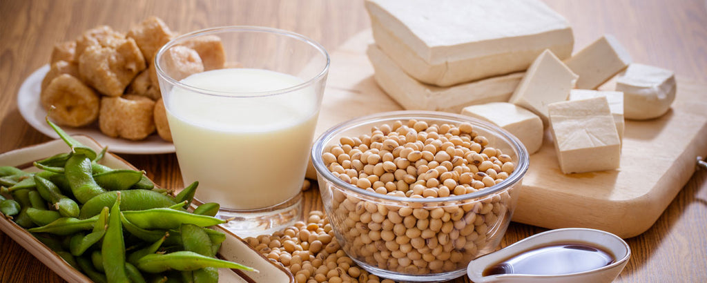 Soy beans, soy milk, and tempeh 