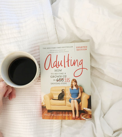 adulting photo and book with coffee