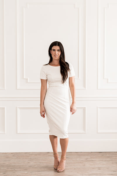 mod white dress