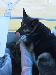 Anna on boat 7 years old