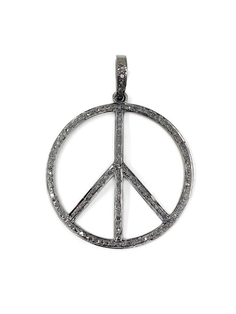 peace sign diamond pendant