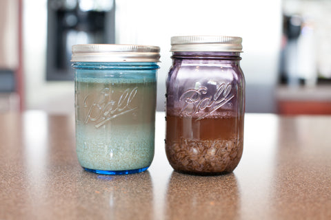 Prepped oats soaking in mason jars