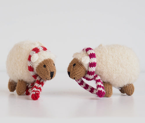 Sheep in scarves ornaments