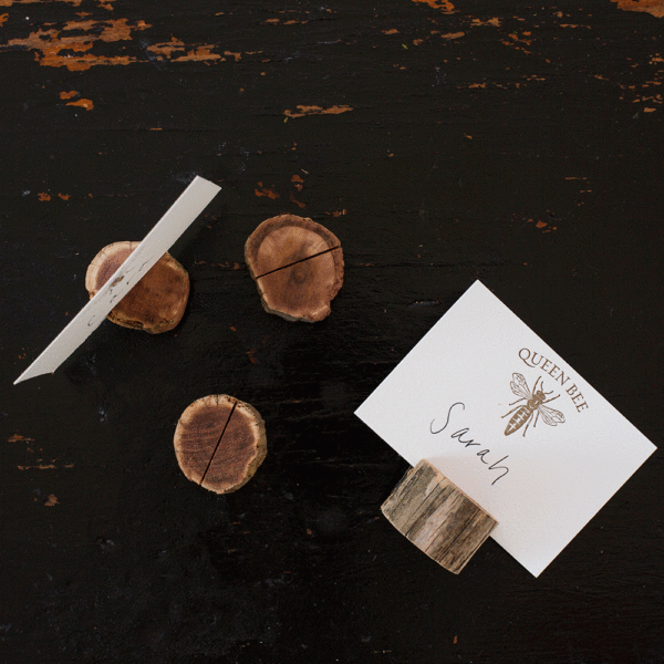Timber Card Holders S/4