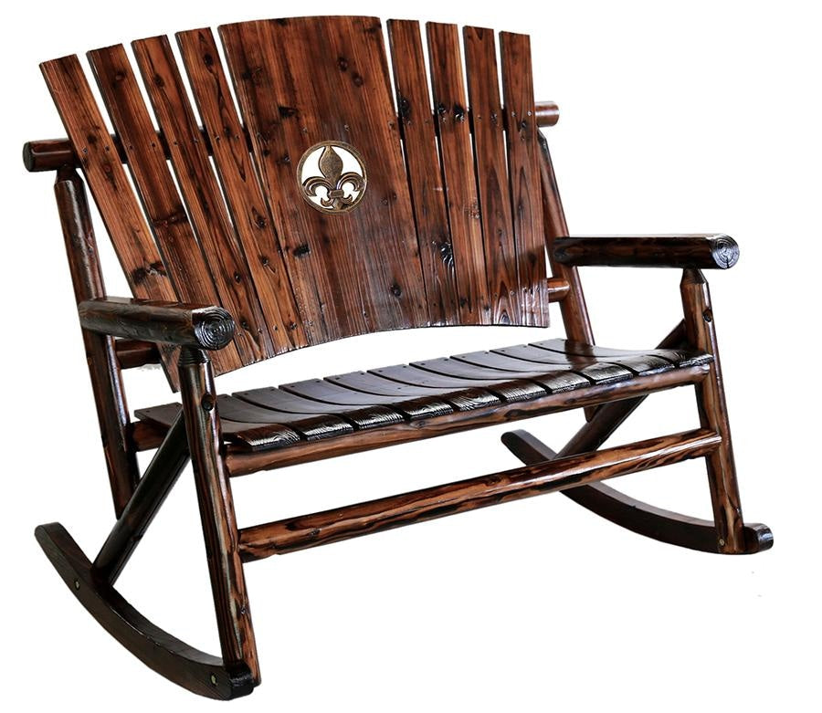 rocking chair with fleur de lis