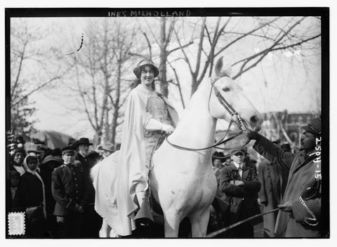 Inez Milholland Boissevain appears at the National American Woman Suffrage Association parade in Washington on March 3, 1913. (Library of Congress)
