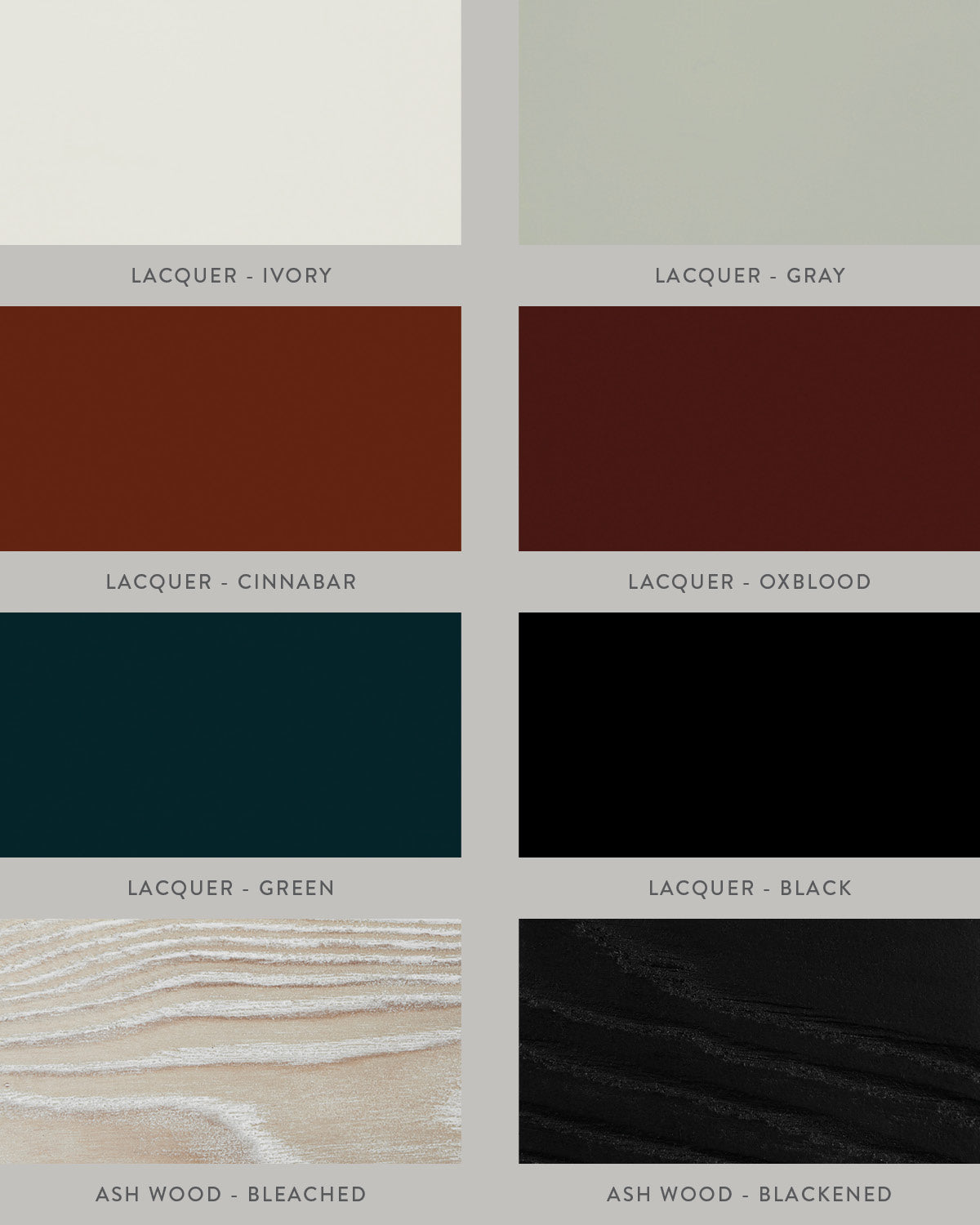 Material swatch options for SEGMENT : CONSOLE TABLE.