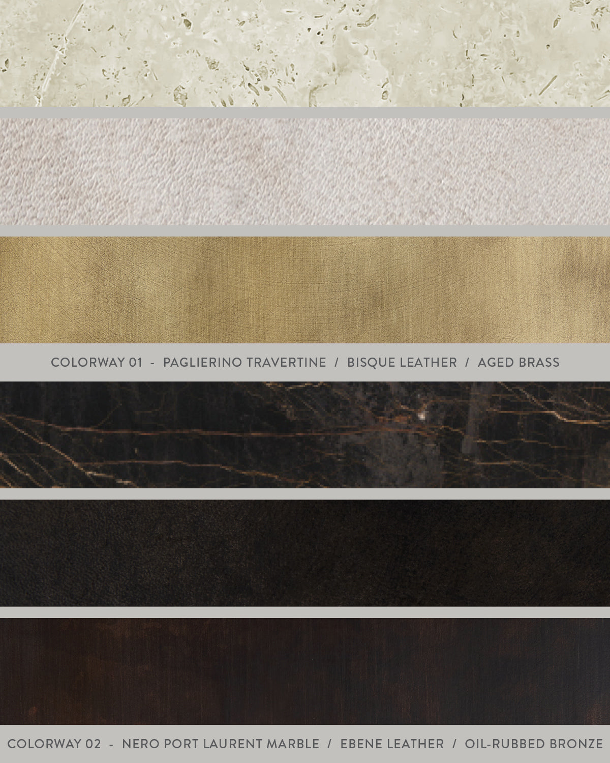Material swatch options for PARS : CONSOLE TABLE.