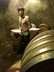 Gibbston winemaker Christopher Keys in the wine cave